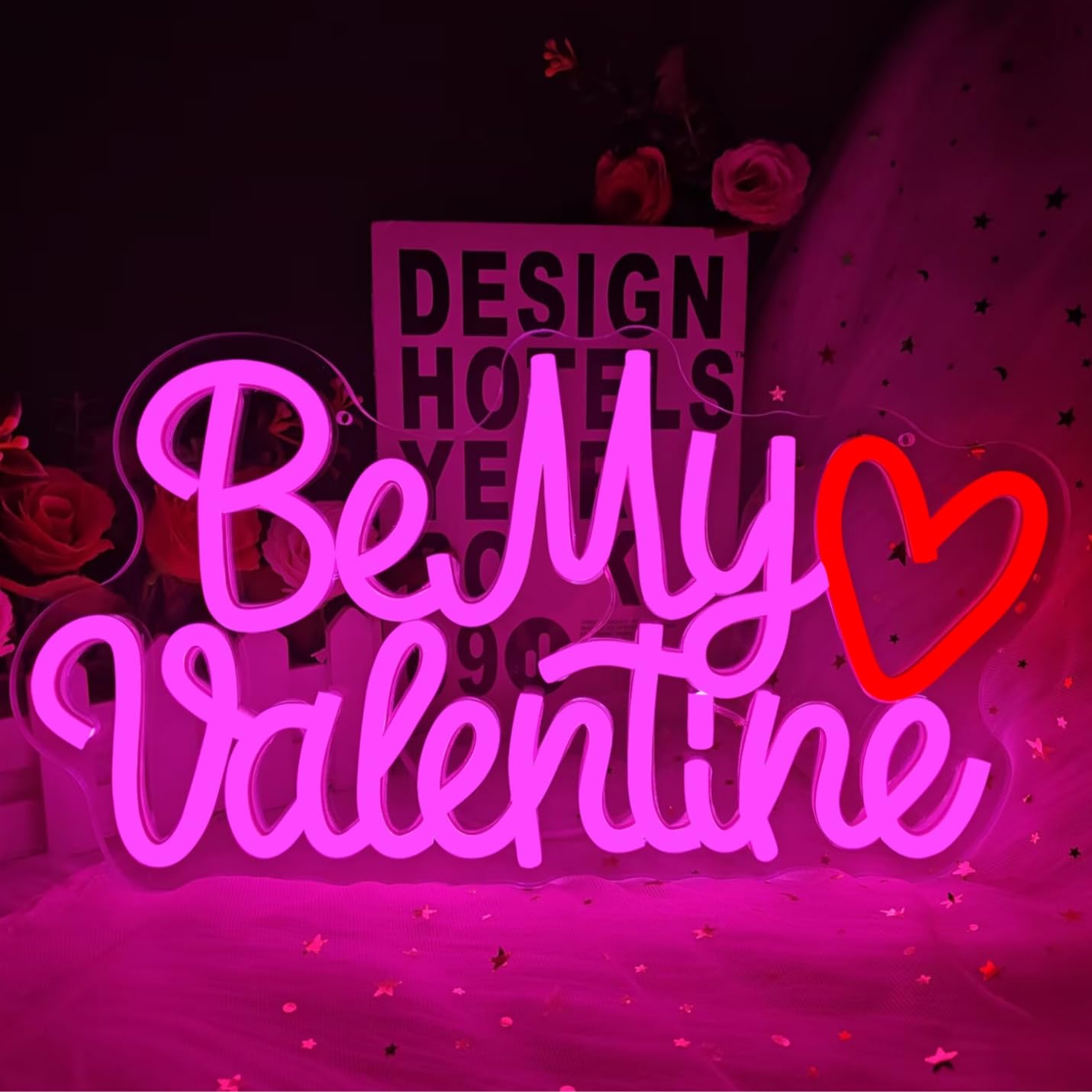 Be My Valentine Neonschild, Valentinstag Neonschild für Wanddekoration, LED-Neonschild zum Valentinstag, Herz Neonschild, beleuchtetes Neonschild für