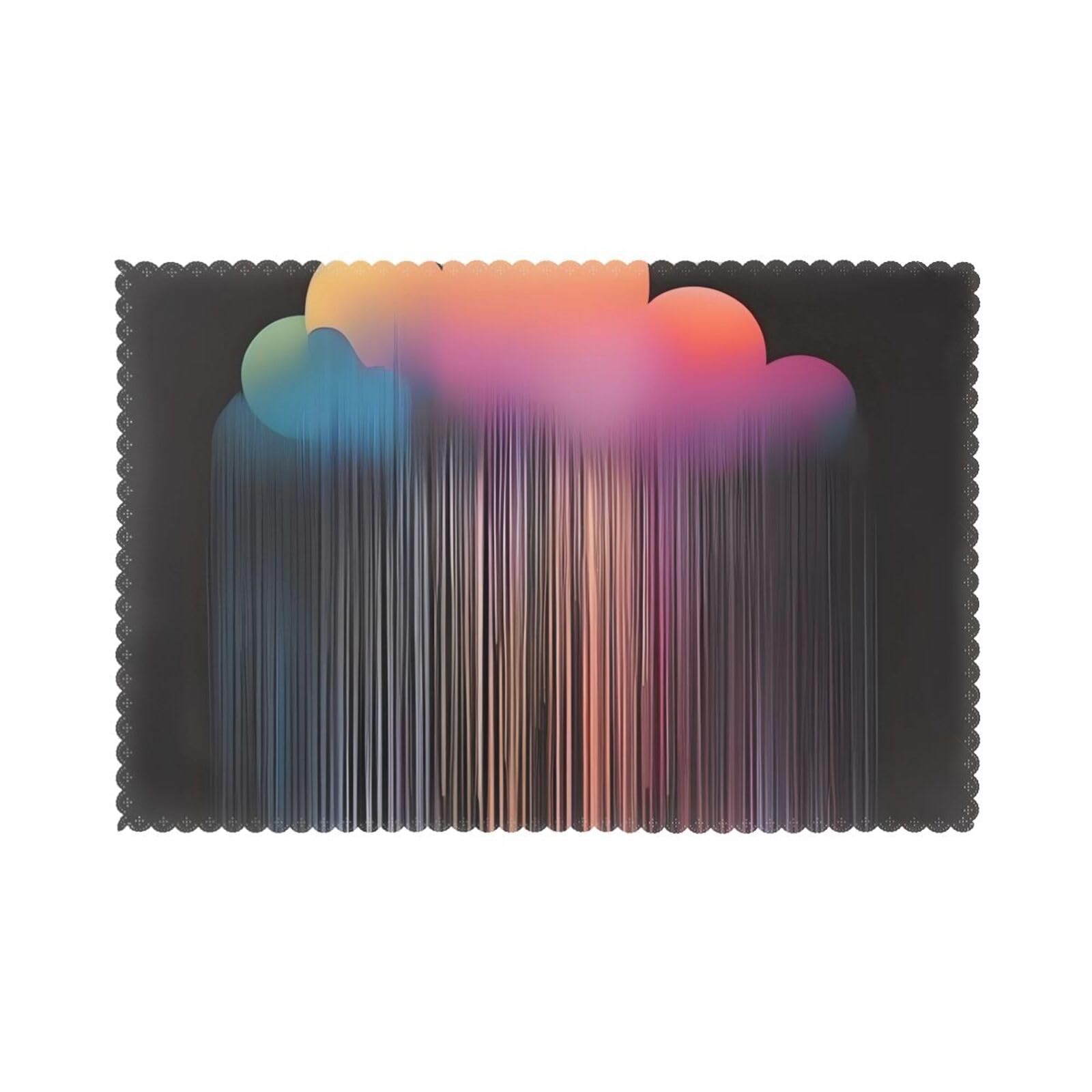 Colorful rainbow rain Placemat set of 6, oil-proof and insulated dining table placemats, washable and wipeable.