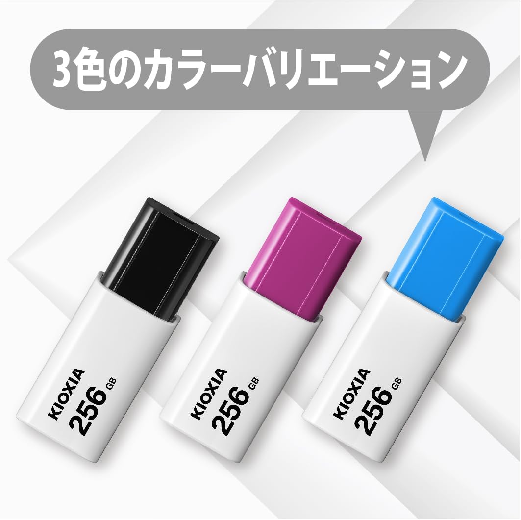 KIOXIA KLU304A128GK Former Toshiba Memory USB Flash Drive 128GB USB 3.2 Gen1 Knox Slide Type, Made in Japan