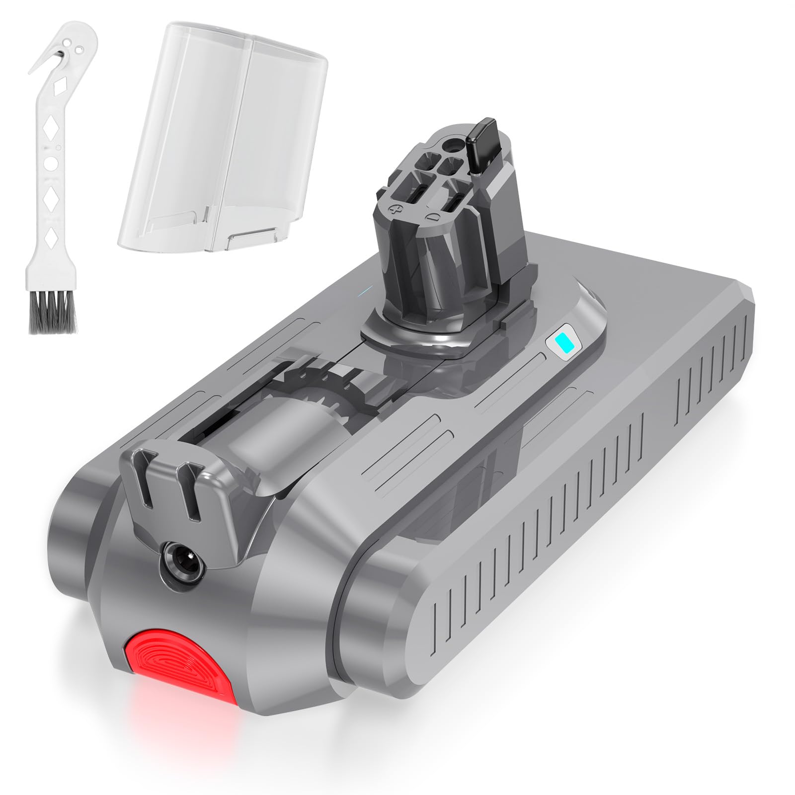 LabTEC 25.2 V 3900 mAh Li-ion Replacement Battery for Dyson 11 (Button Type) Absolute Fluffy V15 Detect Cordless Vacuum Cleaner with 1 Cover + 1 Brush (Not for Screw in Style)