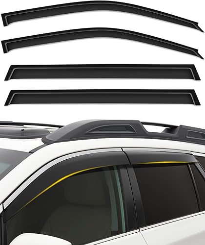 ROADFAR Se adapta a 2001-2007 para Toyota Highlander Ventana Montaje Exterior Deflector de Ventana Protector de Lluvia Juego de 4 piezas