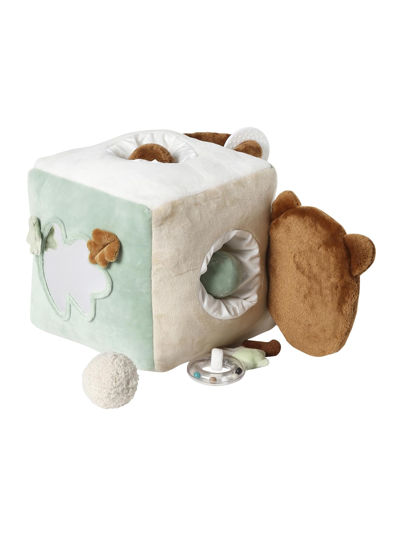 Vertbaudet Baby Activity-Stoffwürfel GRÜNER Wald braun