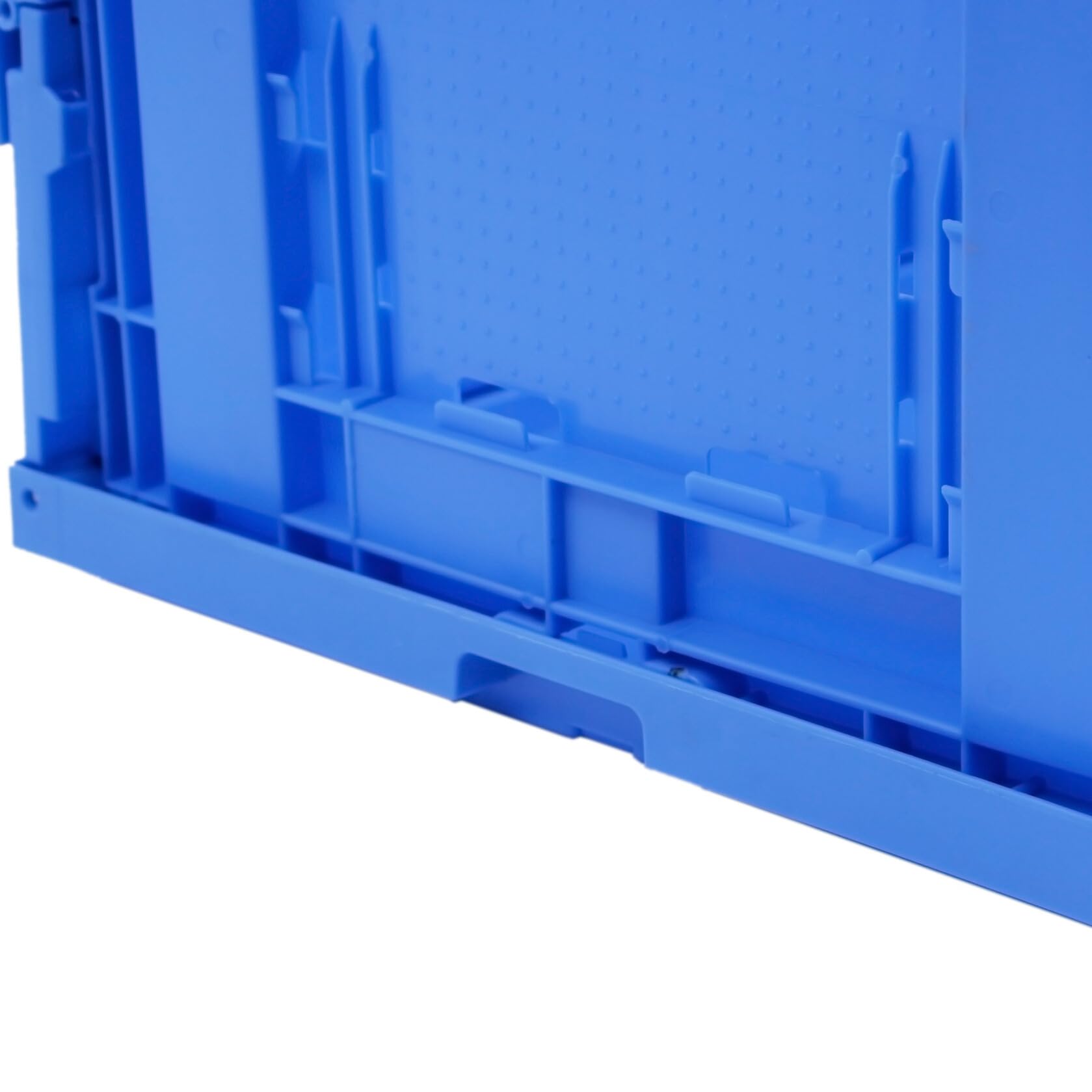Caja plegable con tapa, resistente y grande 60L, contenedor de transporte, caja de almacenamiento para compras, Fabricada en Alemania, Etiqueta Ecológica, 60x40x33 cm, azul | Estabilidad probada por TÜV. Fabricado en Alemania