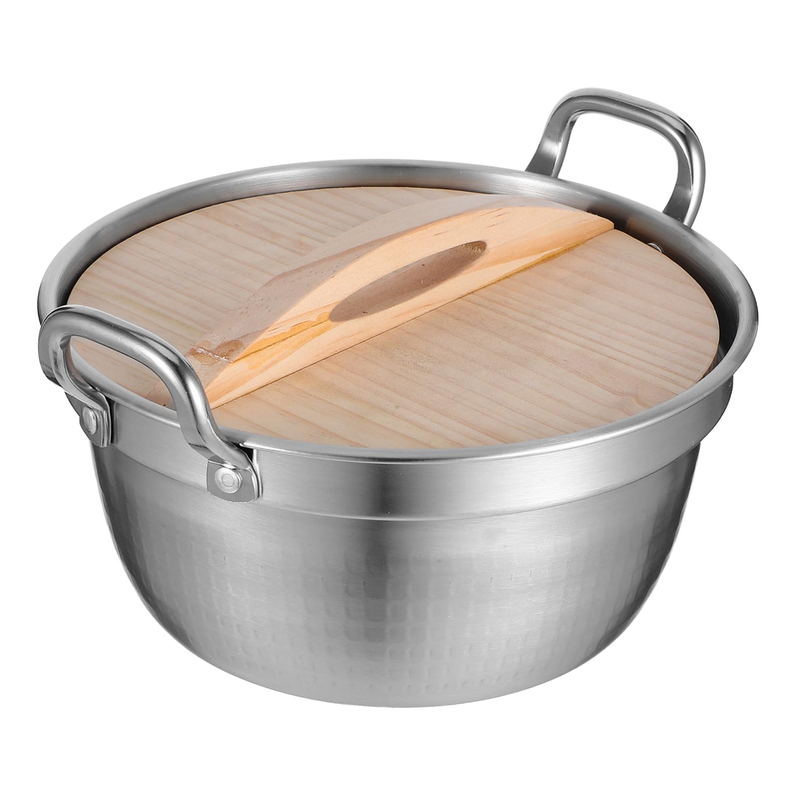 Ciieeo Pasta Cooker Pot: 1500ml Stainless Steel Double Handle Pot with Lid for Gas Induction Home Kitchens Cooking 19cm