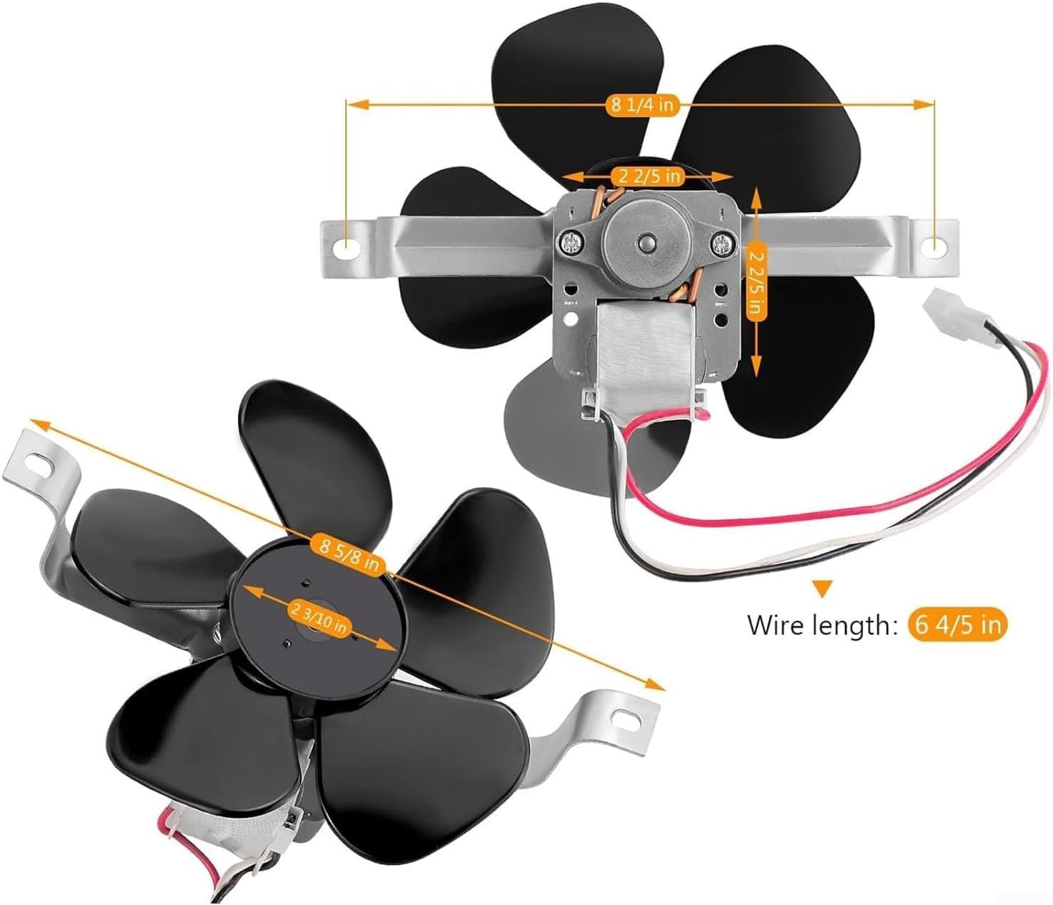 Motor de campana extractora de 120 V, pieza de repuesto para extractor de ventilador, sistema de ventilación de cocina, funcionamiento silencioso, metal, plástico, ajuste