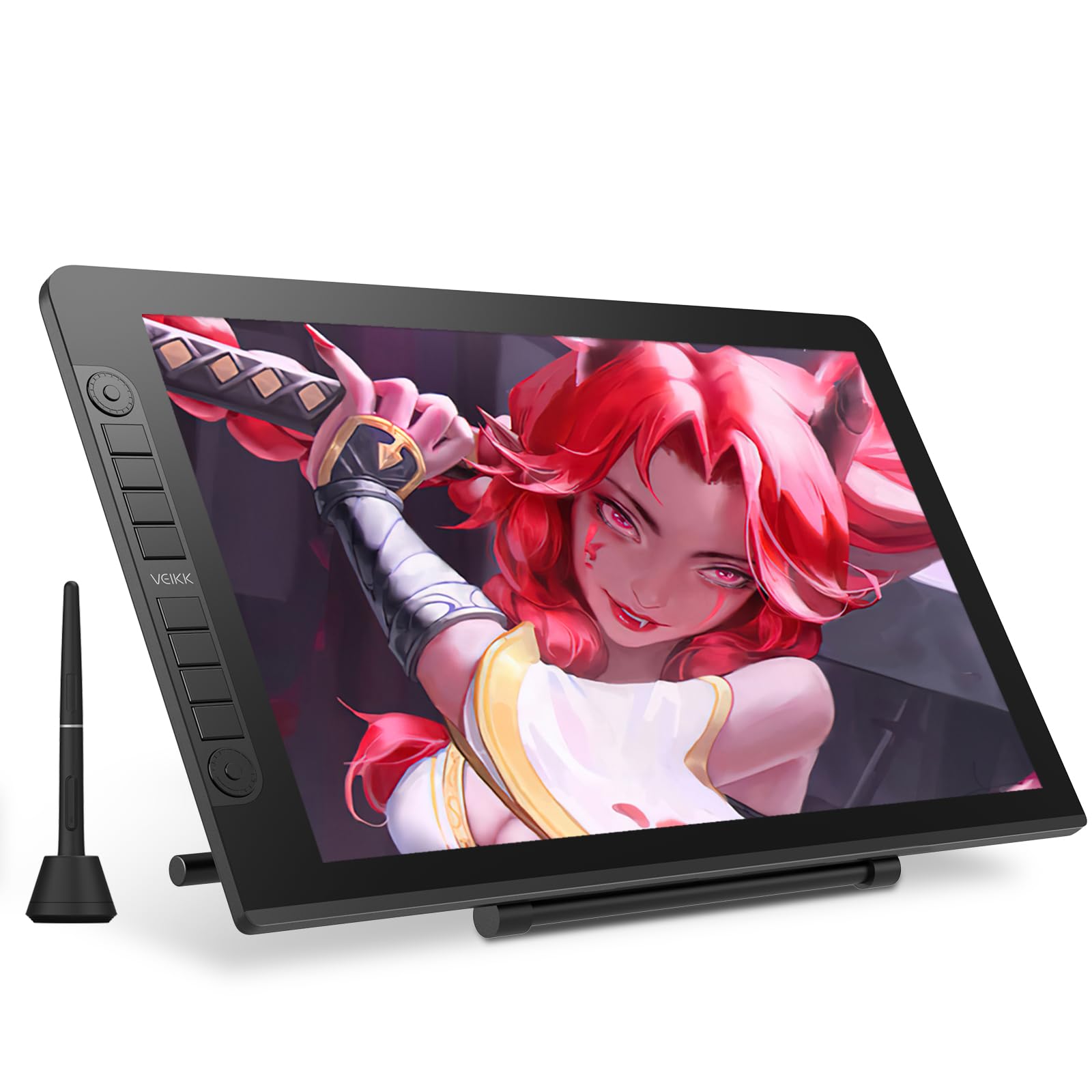 Drawing Tablet with Screen,VEIKK VK2200PRO Drawing Monitor,21.5 Inch Full-Laminated Screen,with 2 Customized Quick Dials,8 Shortcut Keys and Adjustable Stand (92% NTSC,120% sRGB)