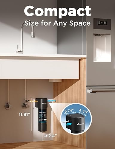 Miniatura 6 de NOVETE Filtro de agua para debajo del fregadero, conexión directa de 14", actualización de 3 años, 30,000 galones, NSFANSI 42372, reducir el cloro,