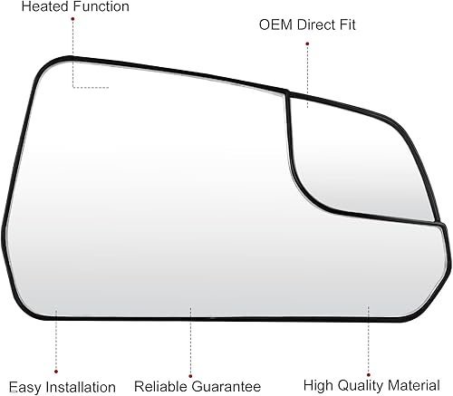 Miniatura 3 de Passenger & Drive - Juego de espejos calefactables laterales para Ford Mustang 2015, 2016, 2017, 2018, 2019, 2020, reemplazo FR3Z17K707T