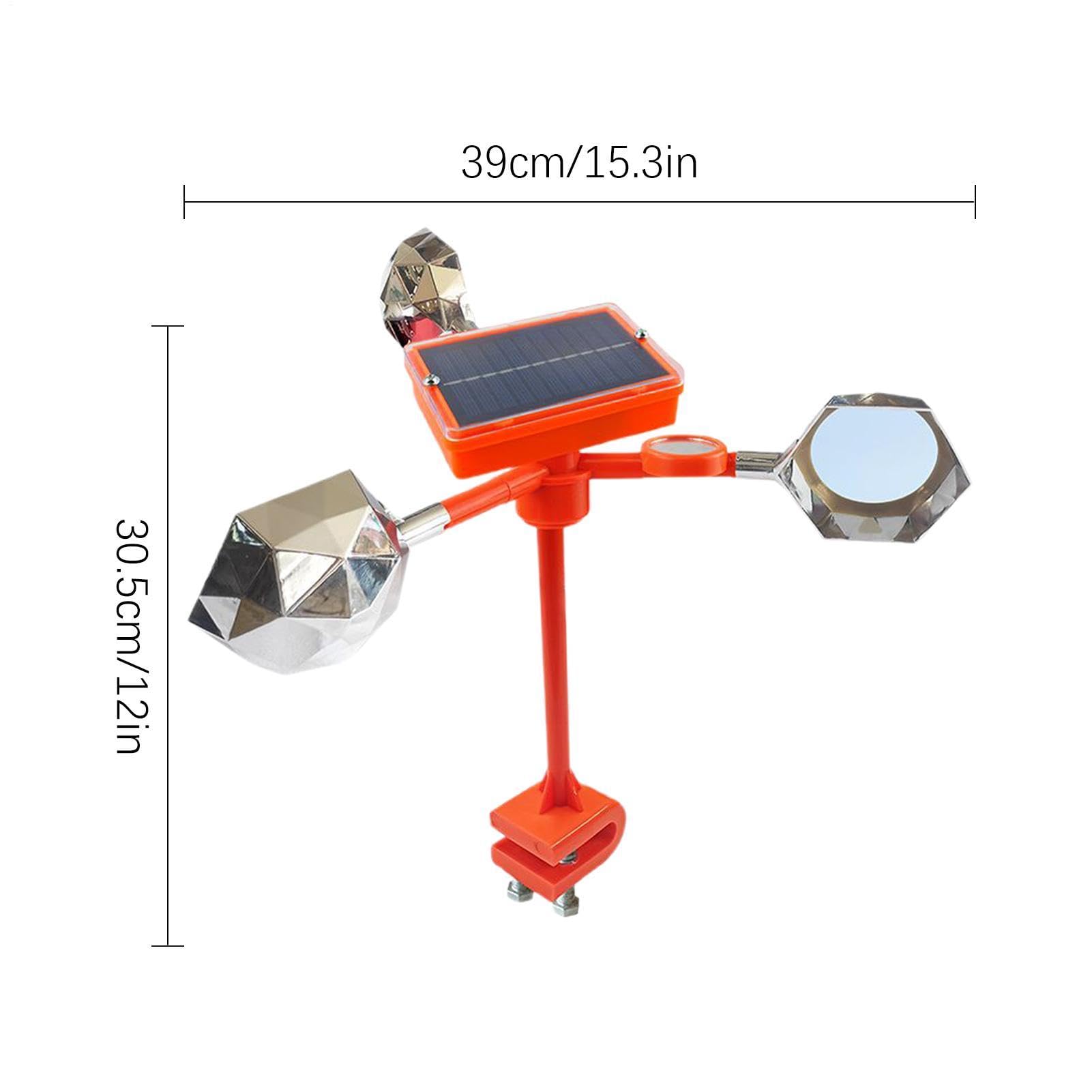 Dissuasore per uccelli, riflettente, dispositivo spinningg | Dispositivo spaventapasseri per uccelli sul tetto con allarme sonoro regolabile | Ad energia solare, repellente per piccioni, picchi