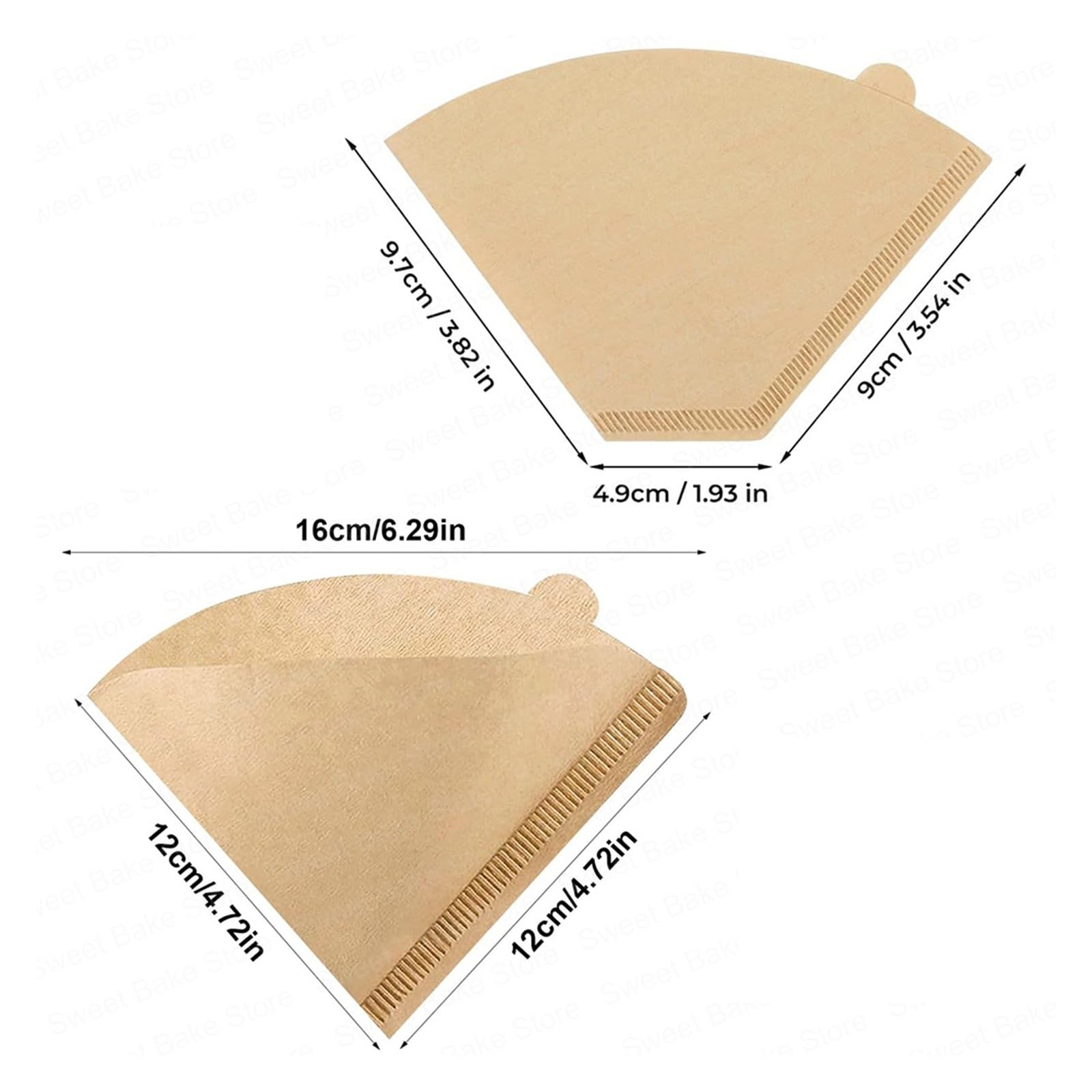 (2-4 tazas) Papel de filtro café, forma V, Compatible con tazas máquinas V60, U for, cono goteo(U-shape 200pcs)