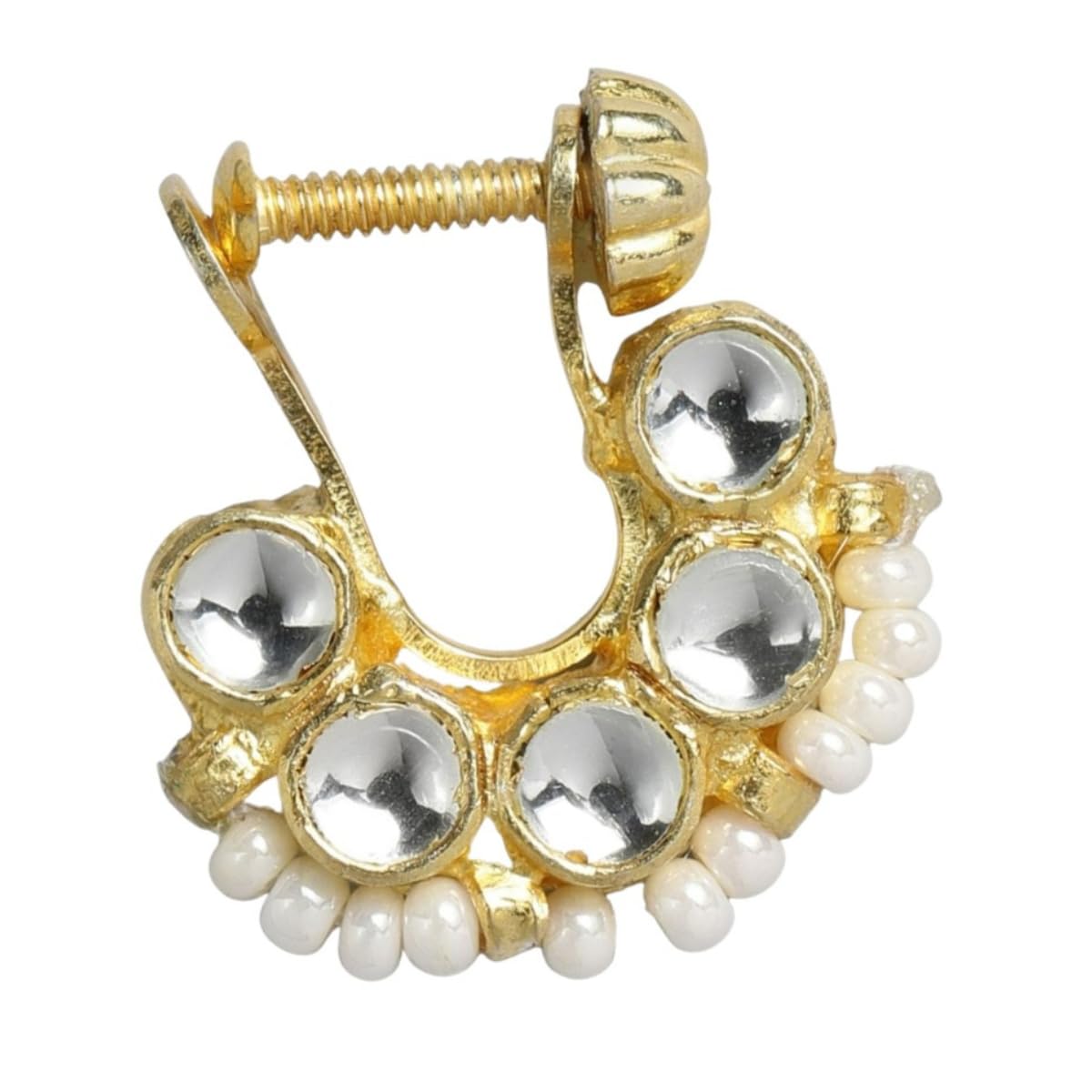 See full amazon price history chart for JWELLA Traditional Jadau Kundan And Pearl Nose Ring/Nath With Chain for women and girls pack of 1 (No piercing required) JWELLA Traditional Jadau Kundan And Pearl Nose Ring/Nath With Chain for women and girls pack of 1 (No piercing required) (B0D9QWQ8HG) Amazon Price History, Amazon Price Tracker