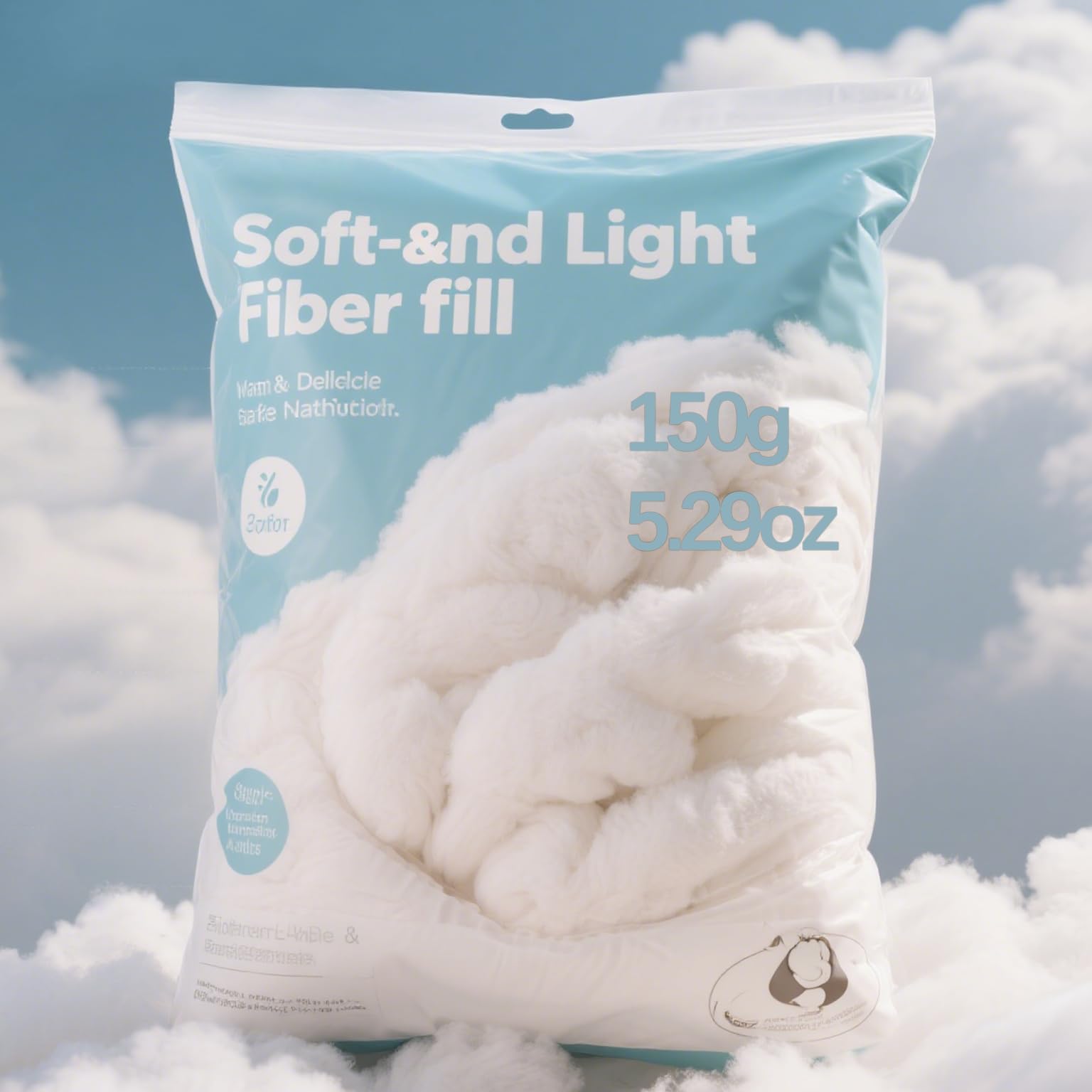 150g 5 29oz Polyfill Stuffing for Stuffed Animals Toys Cloud Decorations and More Crafts - Hypoallergenic Soft Pillow