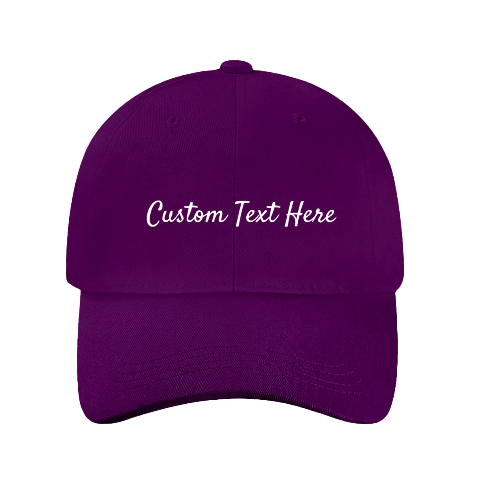 Miujonvy Personalized Classic Curved Peak Baseball Cap Custom Text Here Baseball Hats for Adult Purple