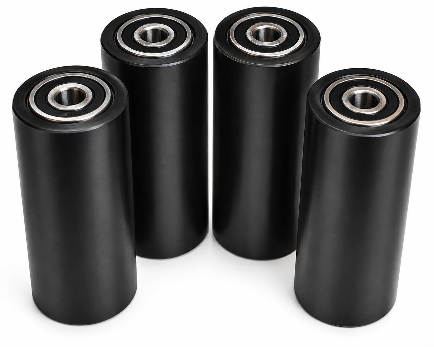 4X Polyamid Rollen Ø40mm mit Kugellager – Nylon Laufrollen Schwarz – Bis 100 kg Tragkraft pro Rolle – Hochbelastbare Kunststoffrollen für Maschinen, Werkbank & Transportwagen