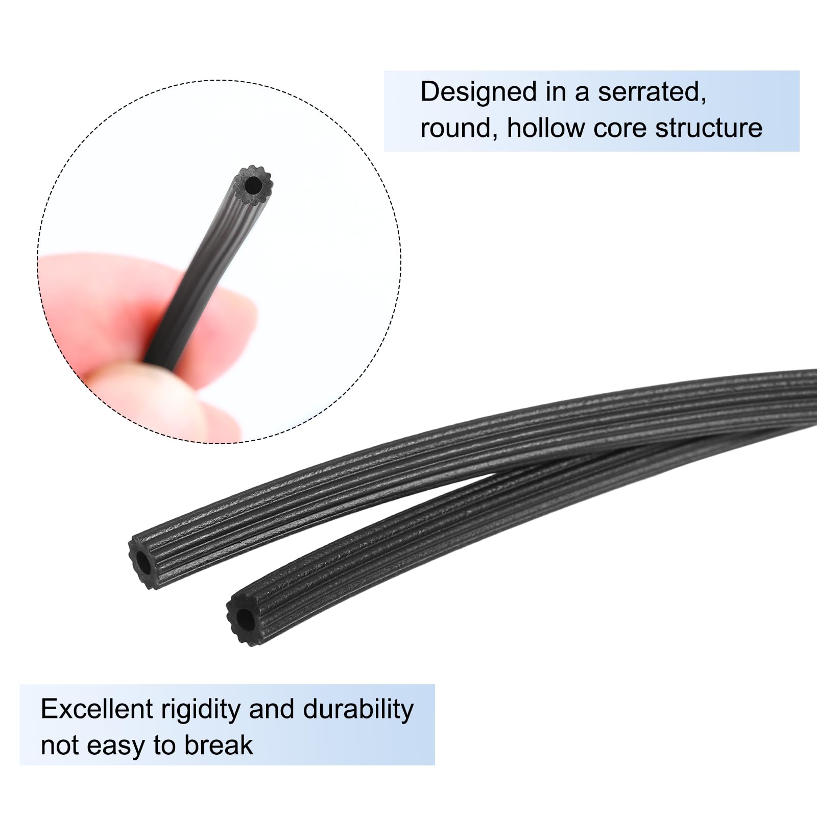 Uxcell TPE Screen Spline, 0.18"x65.6ft Round Window Screen Repair Retainer Spline For Door Window Screens Replacement (20 Meter, Black - View #2