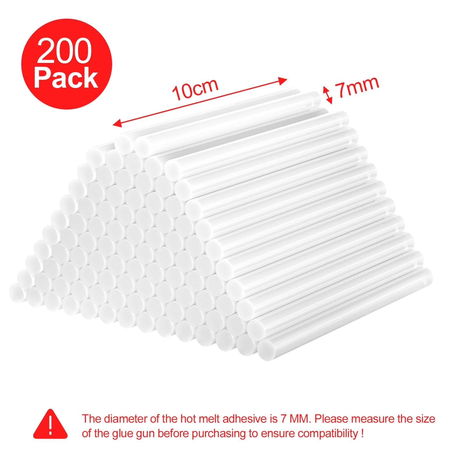 Relota 200 pezzi Colla a Caldo 7 x 100 mm, Stick Colla a Caldo Trasparente per Pistola Colla a Caldo, Kit Bastoncini di Colla Asciugatura Rapida per Fai da Te, Riparazione e Fissaggio