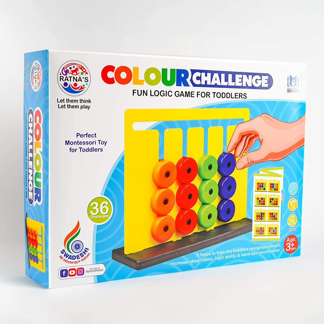 RATNAS Colour Challenge Montessori Slide & Match Puzzles - Brain Game for Kids | Fun and Colourful Pattern Making Activity Toys | Early Development and Learning Kids Toys for 3+ Years (B0BFL3NQYM) Amazon Price History, Amazon Price Tracker