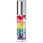 Blossom Roll on Lip Gloss, Scented Clear High Shine Moisturizing Lip Oil, Non Sticky, Infused with Real Flowers, Made in USA, 0.2oz, Strawberry Rainbow