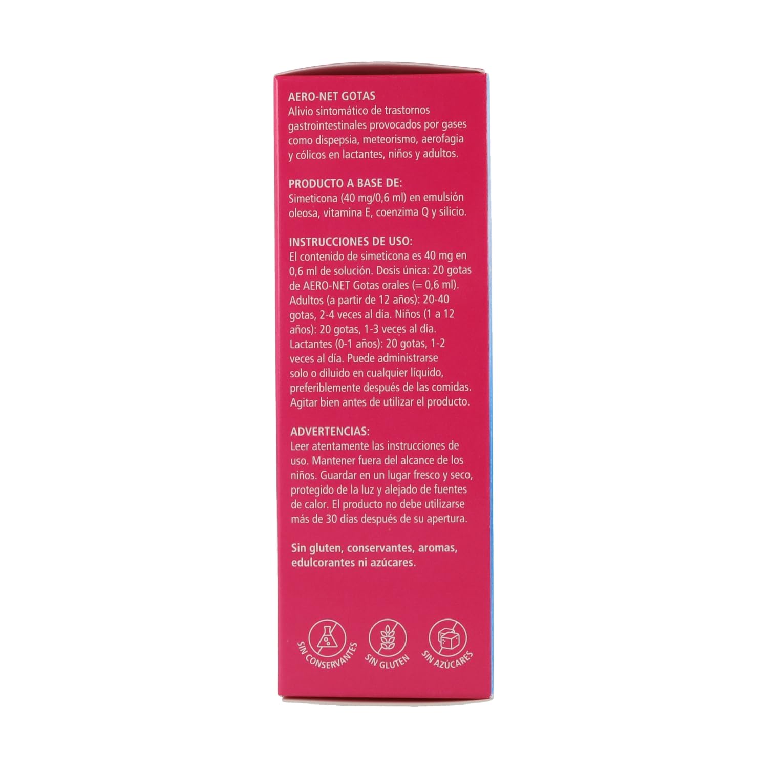Gotas | Alivio gastrointestinal por gases | Sin conservantes, sin gluten, sin azúcares (100ml)