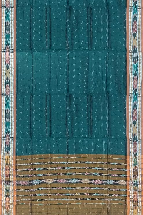 Image of Sambalpuri Handloom Saree Women's Cotton Saree Odisha Handloom Handmade Pure Cotton Khandua Natural Cotton Ikat Sambalpuri Saree For Women Ikat Handloom Saree For Women