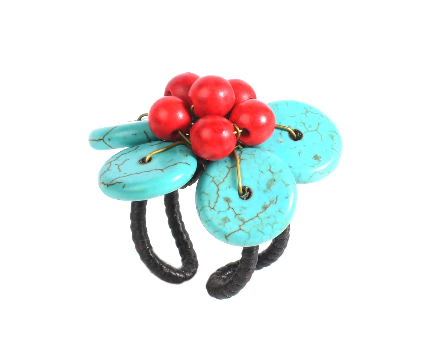 Gempro Turquoise Floral Ring for Women (B0B2WW5QJD) Amazon Price History, Amazon Price Tracker