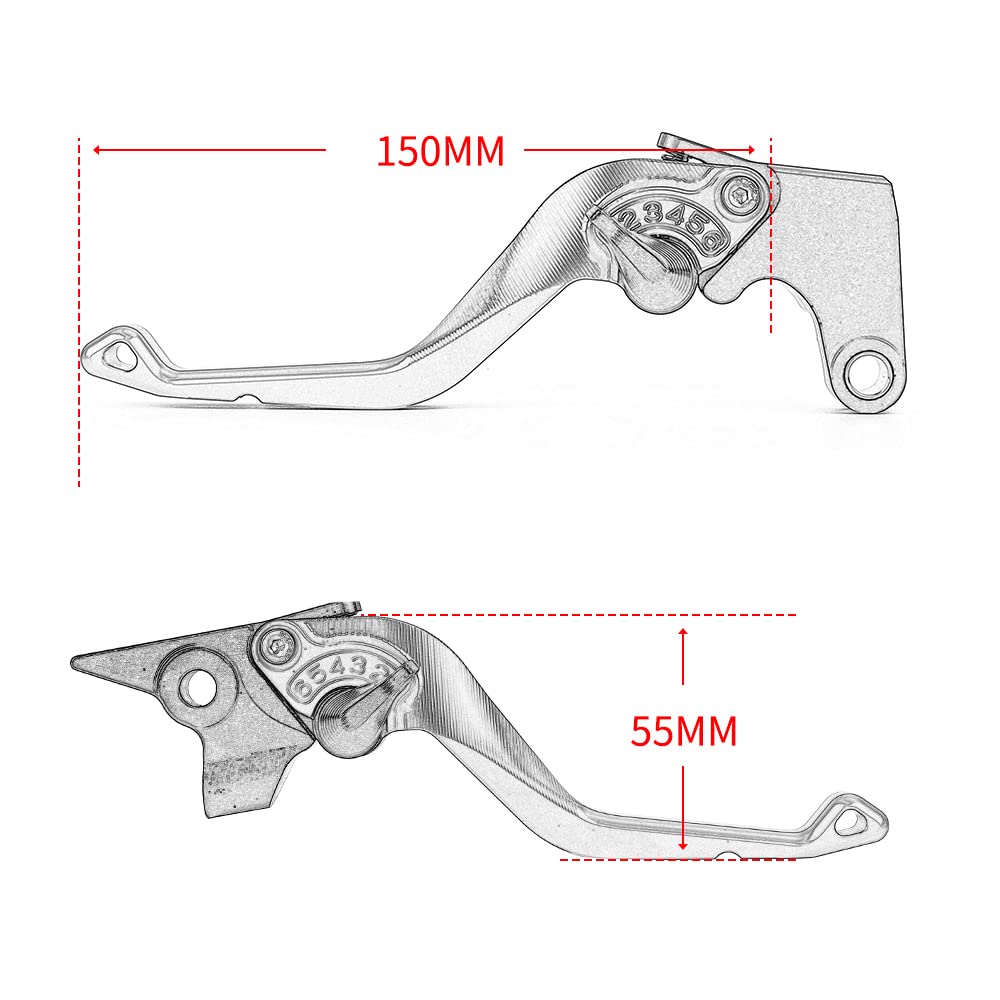 Moto CNC Aluminium Kit Levier d'embrayage et Levier de Frein compatible avec Ho&nda Monkey 125 2018-2025