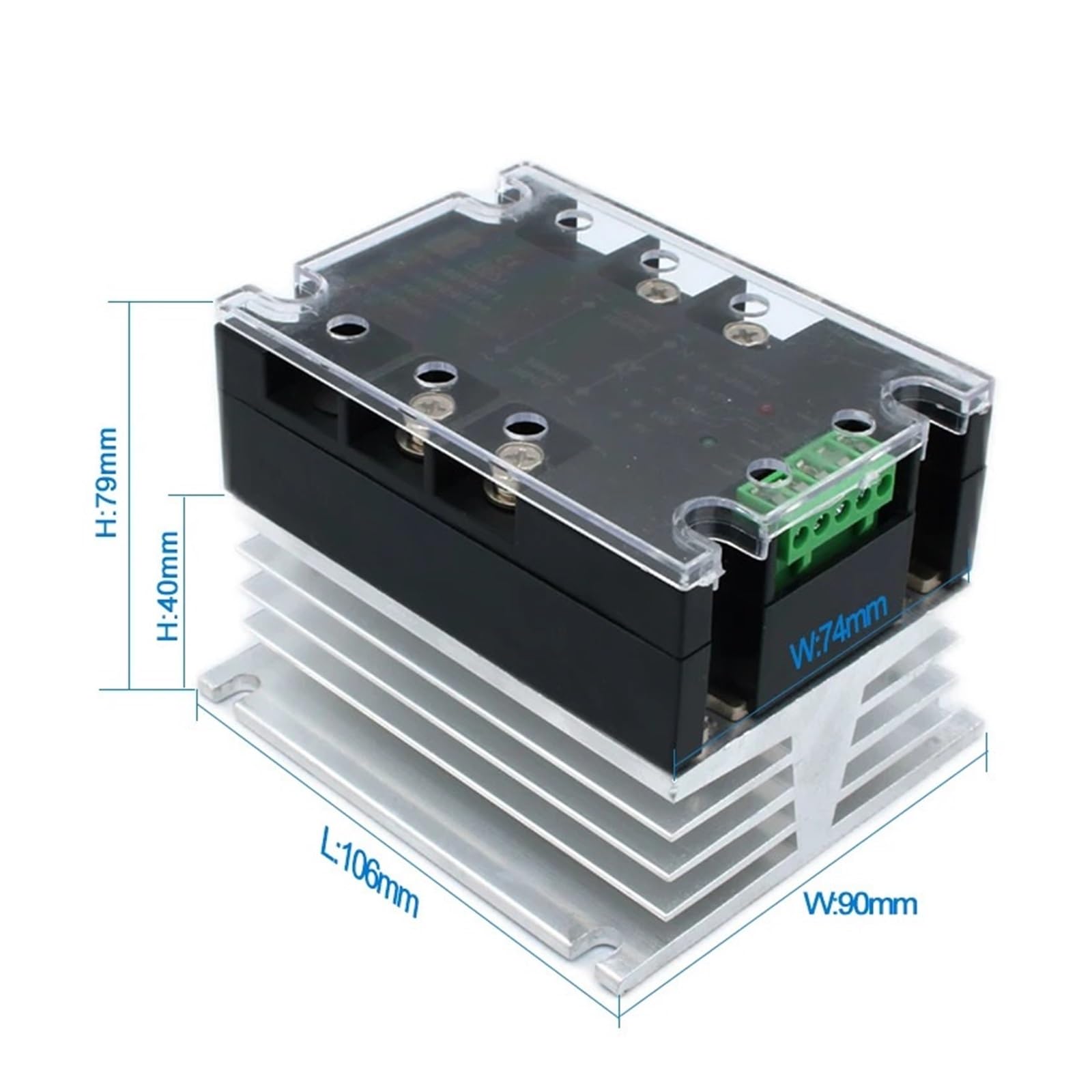 Relè a stato solido Modulo regolatore di tensione CA monofase potenziato 220V 380V 10A 25A 40A Modulo regolatore di potenza con dissipatore di calore(40A,380V)