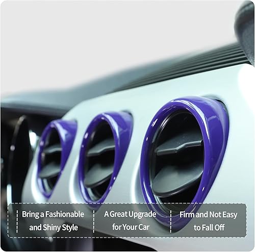 Miniatura 5 de RT-TCZ Anillo de cubierta de ventilación de salida de aire acondicionado de consola central, accesorios interiores para Ford Mustang 2015-2022, 3