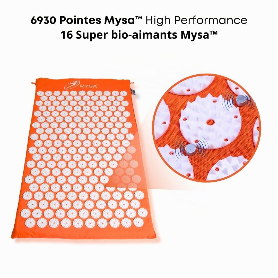 MAGNETIC MYSA Tapis d'Acupression et Magnétothérapie ECO en Fibres Naturelle pour Mal de Dos