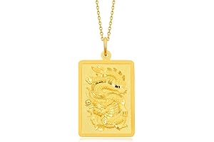 999.9 24K Solid Gold Price-by-Weight Gold Dragon Gold Bullion Bar Pendant for...