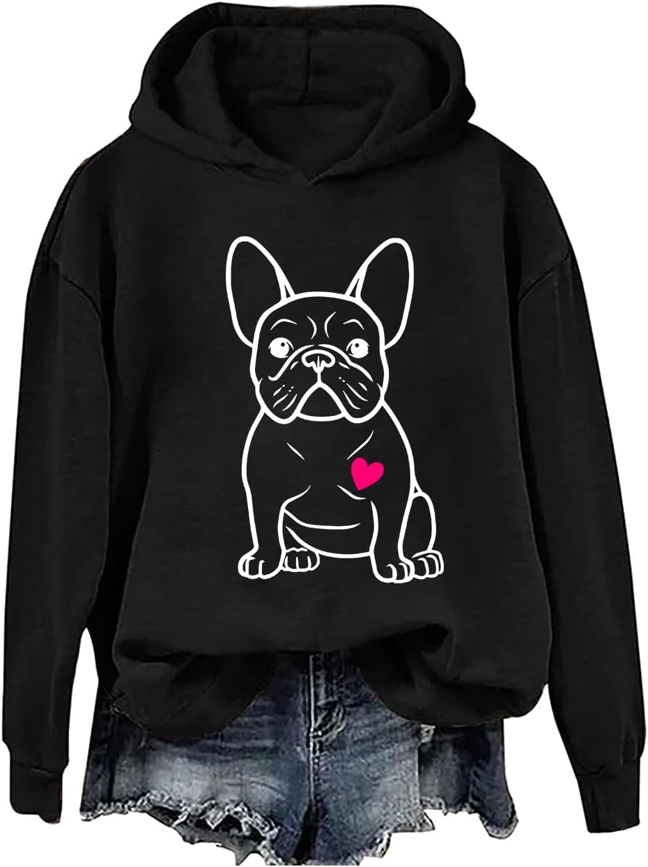 French Bulldog Hoodie & Sweatshirt Funny Dog Lover Valentines Day French Bulldog Sweater For Women Men