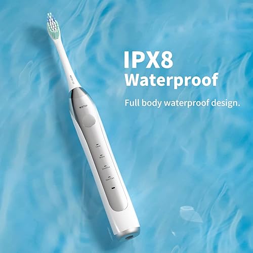 Miniatura 6 de WHITOP CD-01 Pro Sonic Cepillo de dientes eléctrico para adultos carga inalámbrica recargable con 2 cabezales de cepillo 4 modos sensor de presión