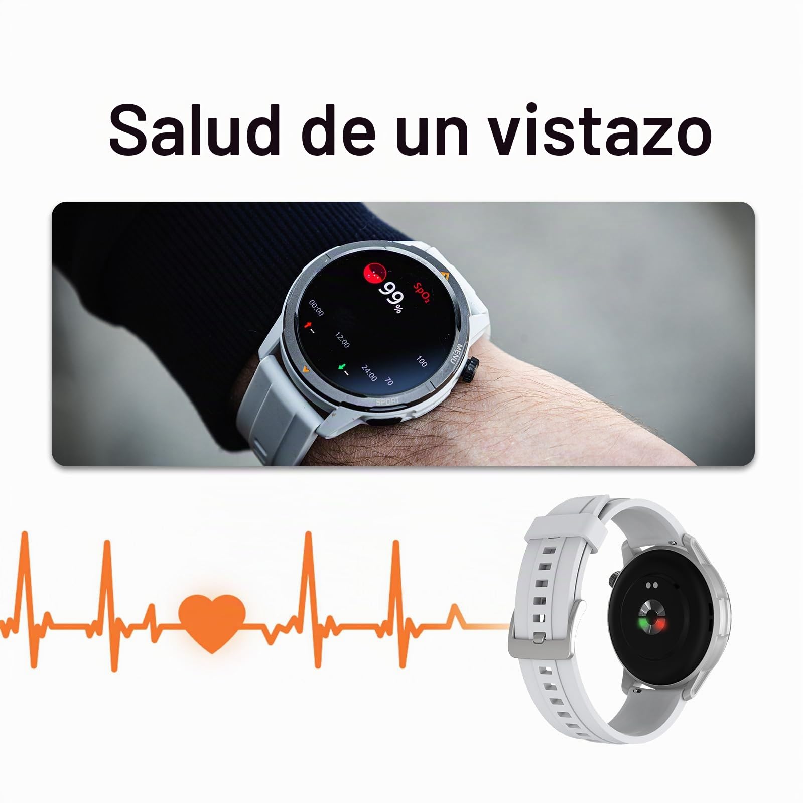 AGM Legion 2025 Reloj Inteligente para Hombre y Mujer con Función de Teléfono, Pantalla HD AMOLED de 1,43 Pulgadas con Más de 100 Modos Deportivos, Monitor de Frecuencia Cardíaca, Monitor de Sueño