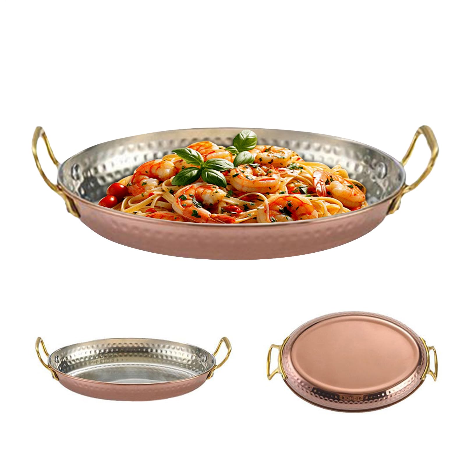 Yiohejy Stainless Steel Serving Tray,Oval Platter with Handles | Heat-Resistant Stainless Steel Tray for Meat Cooking Dinner Seafood Serving Appetizer Display Restaurant Home
