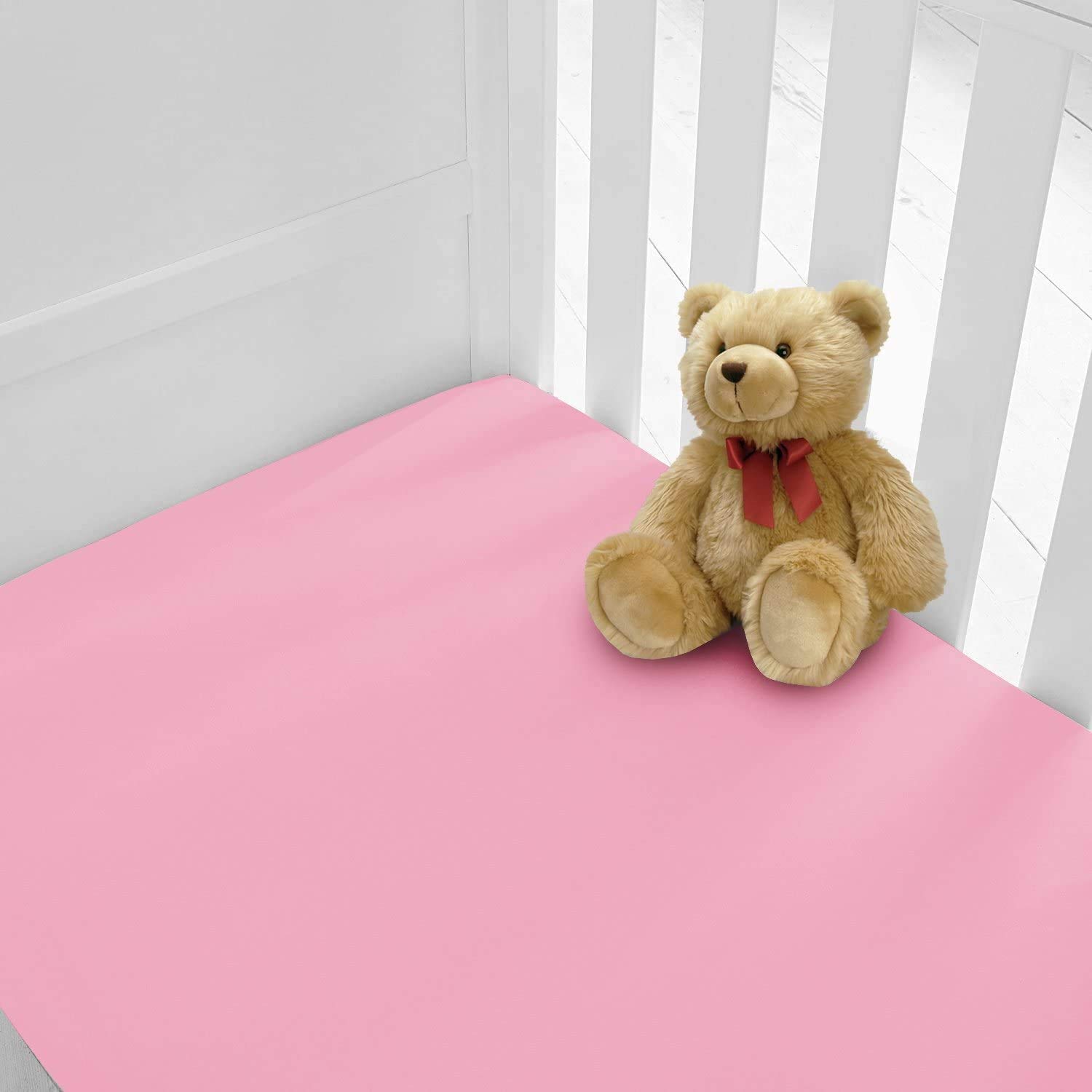 Niys Luxury Beddings Pink 100% Egyptian Cotton Pack Of 2(Two) Cot Bed Fitted Cot Sheets 140 X 70 Fitted Toddler Cot Bed Fitted Sheet (, Cot Bed Fitted Sheet)