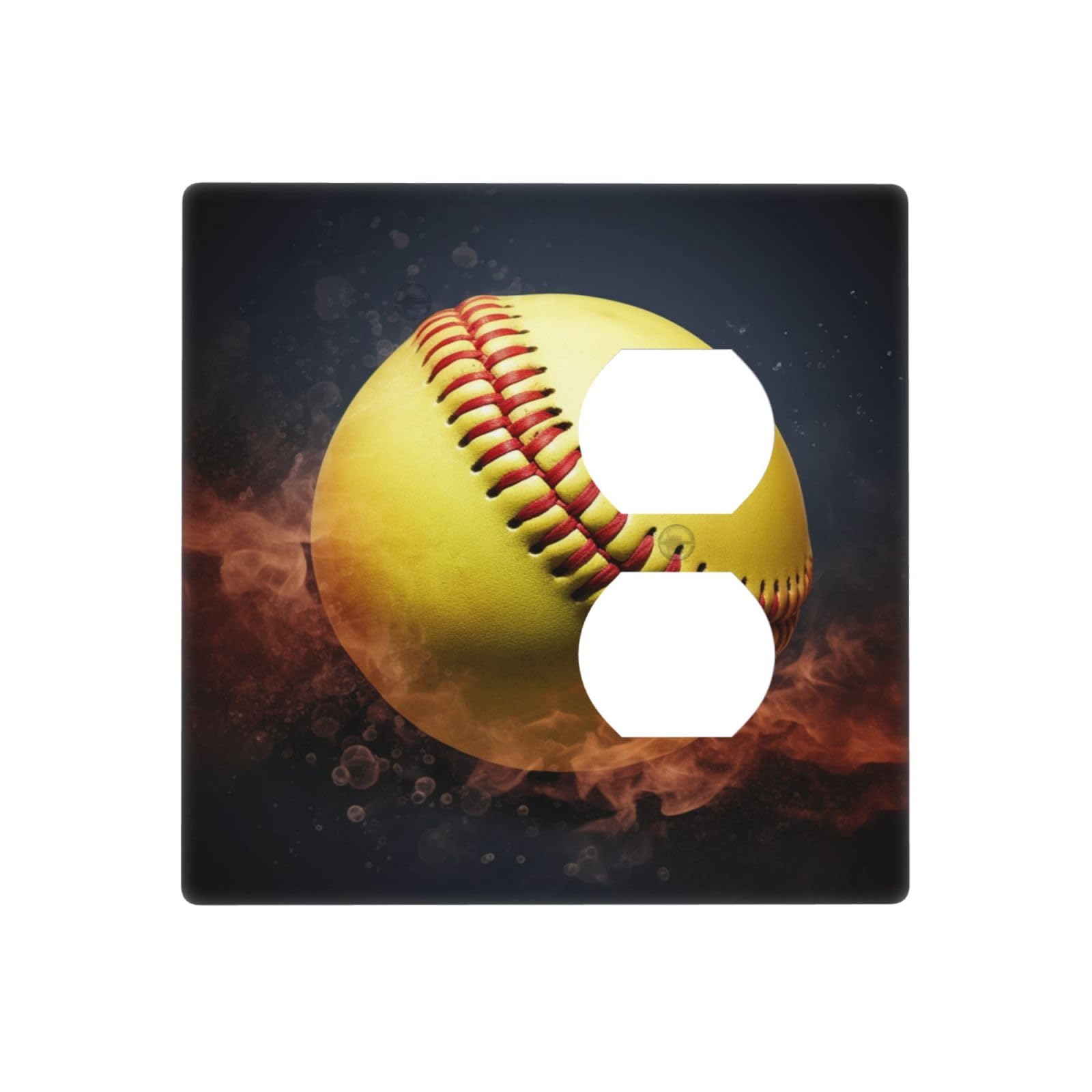 Decorator Wall Plate 2 Gang Light Switch Covers Softball Wallplate Double Toggle Switch Plate Standard Size Electrical Outlet Covers Decorative Wall Switch Plate Cover