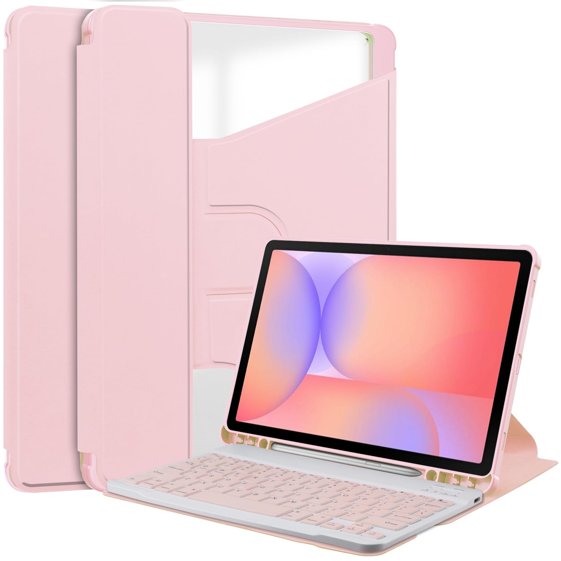 Etui kompatybilne z Samsung Galaxy Tab S10 Lite 5G 27.7 cm (model SM-X400/X406B) etui z klawiaturą, etui z uchwytem na długopis, obrotowym stojakiem, folio flip smart etui na tablet, automatyczne