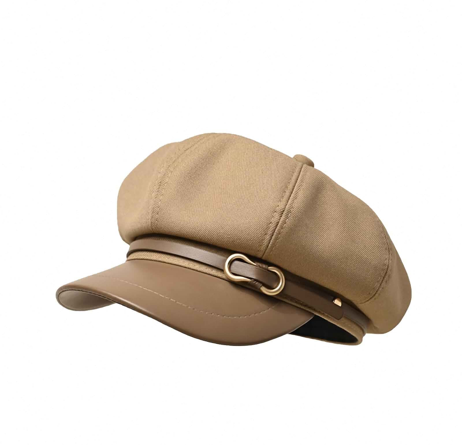 FJQZWTK Womens Newsboy Cap Fashion PU Leather Cabbie Painter Hat Beret Cap