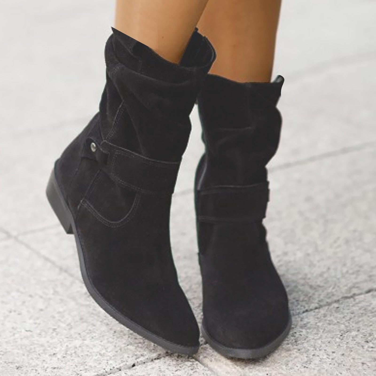 Botas por Encima de la Rodilla Elegantes Botines Media Pantorrilla con Cremallera Lateral de Acabado Suave. Diseño Moderno para Fiestas otoño.