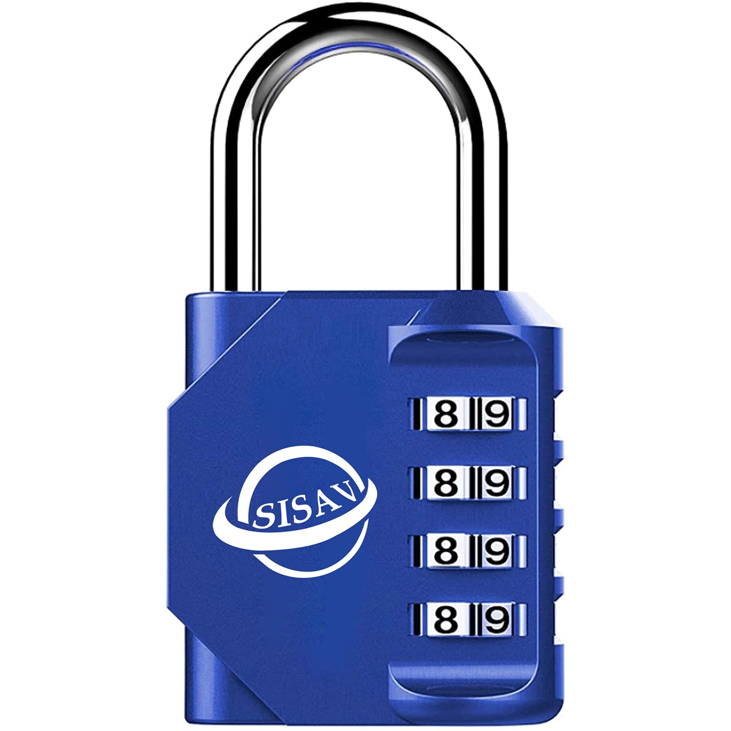 Sisav Blue 4 Digit Combination Lock,Gym Padlock,Outdoor Combination Padlock,Suitable For School Lockers,Tool Boxes,Fences,Gate( 1Pack)