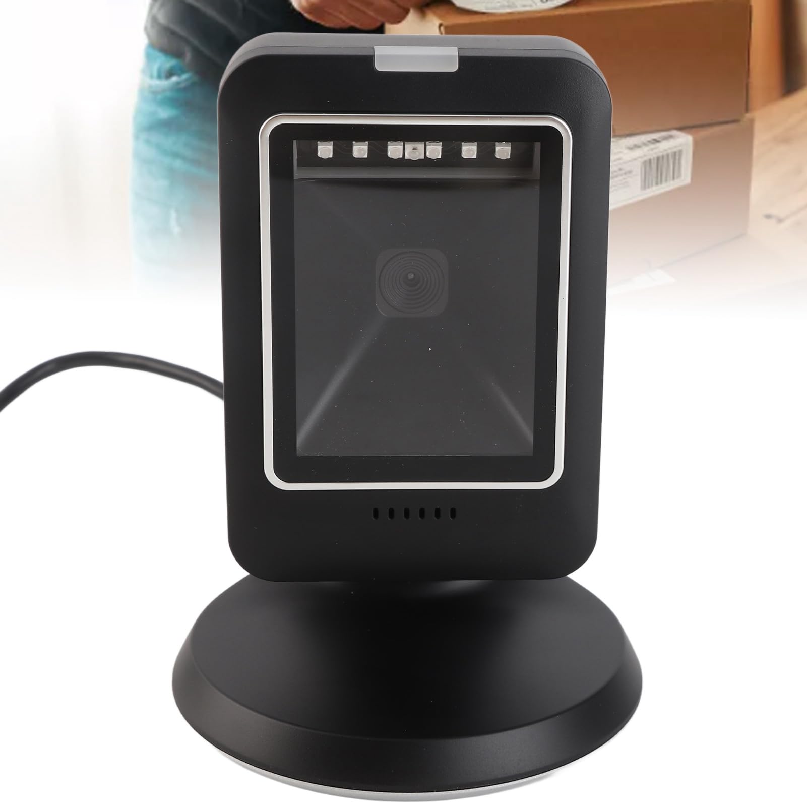 Eujgoov Codice a Barre 2D Scanner, USB Cablato Mani Libere QR Codice a