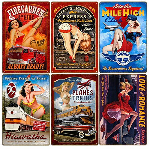 Pinup Girl Metal Sign Bad Apple Cider Retro Metal Wall Plaque Art Vintage Advertising Sign Man Cave #TOP6