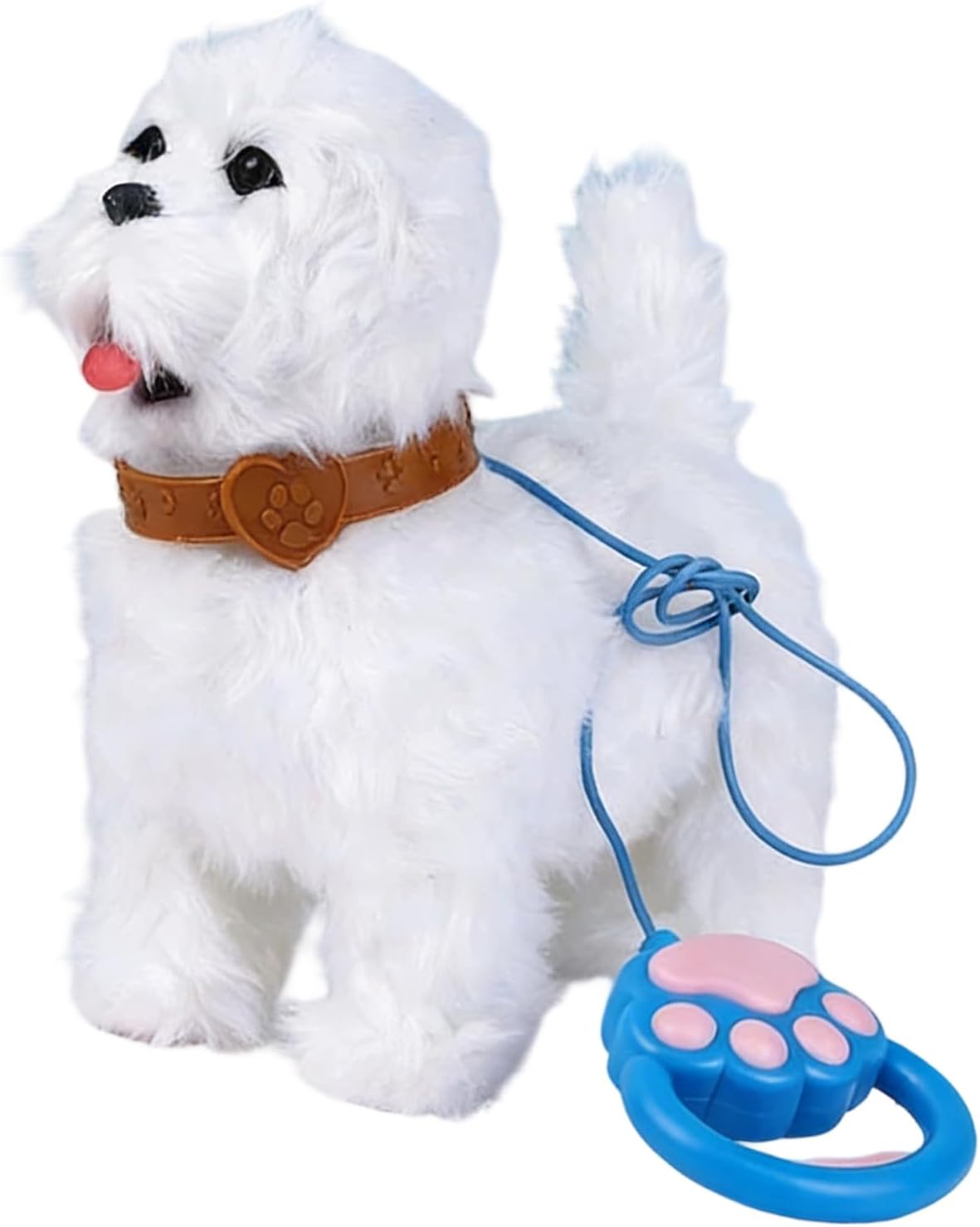 Easy Control Electric Golden Retrievers Toy That Talks and Tongue Out on Leash for Interactive Play Electric Dog Toy