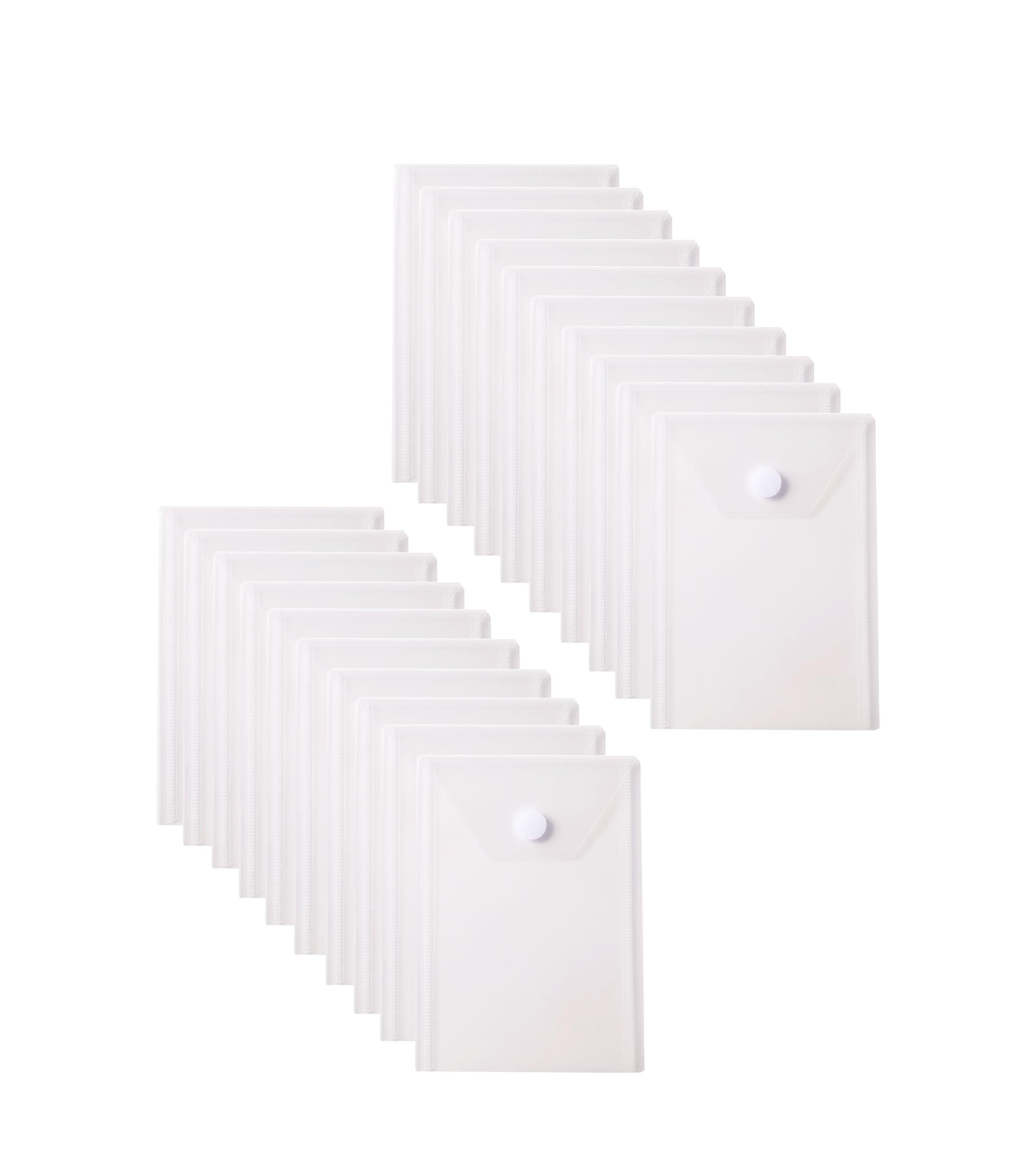 YESSART 6''x4'' Vertical Plastic Envelopes Hook Loop Closure Coupon Receipt Storage Holder 20 Pack