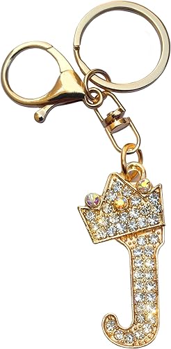 Llavero de letra para mujer, llavero de letra inicial con diamantes de imitación, llavero del alfabeto A-Z