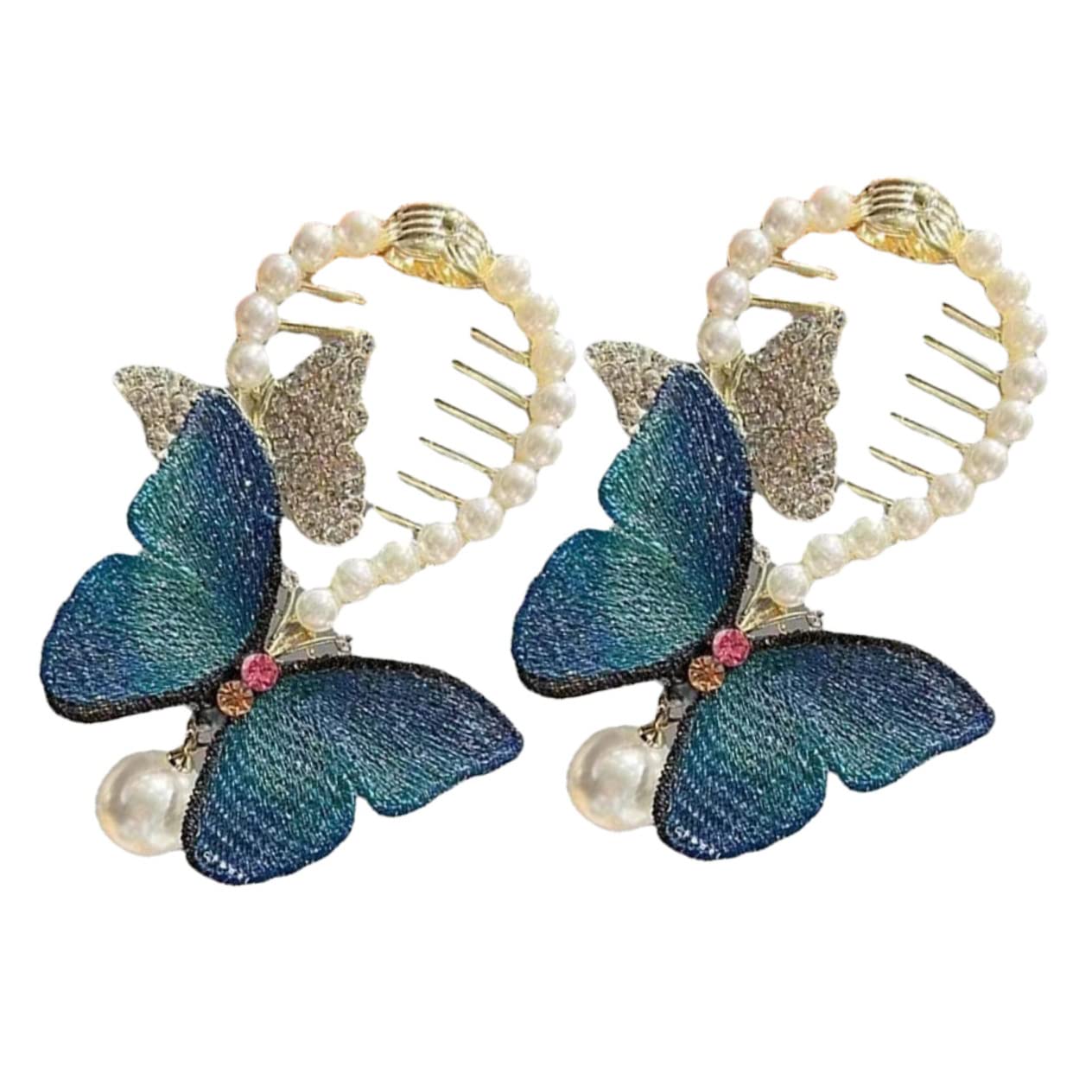 minkissy 10pezzi Fermagli Per Chignon Con Strass Forma Di Farfalla Per Acconciature Eleganti e Versatili Accessori Per Per Donne e Ragazze Clip Per Coda Di Cavallo Con Perle e Design