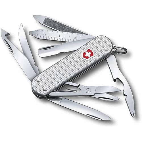 Victorinox Mini Champ Silver Alox - Swiss Army Pocket Knife 58 mm - 14 Tools