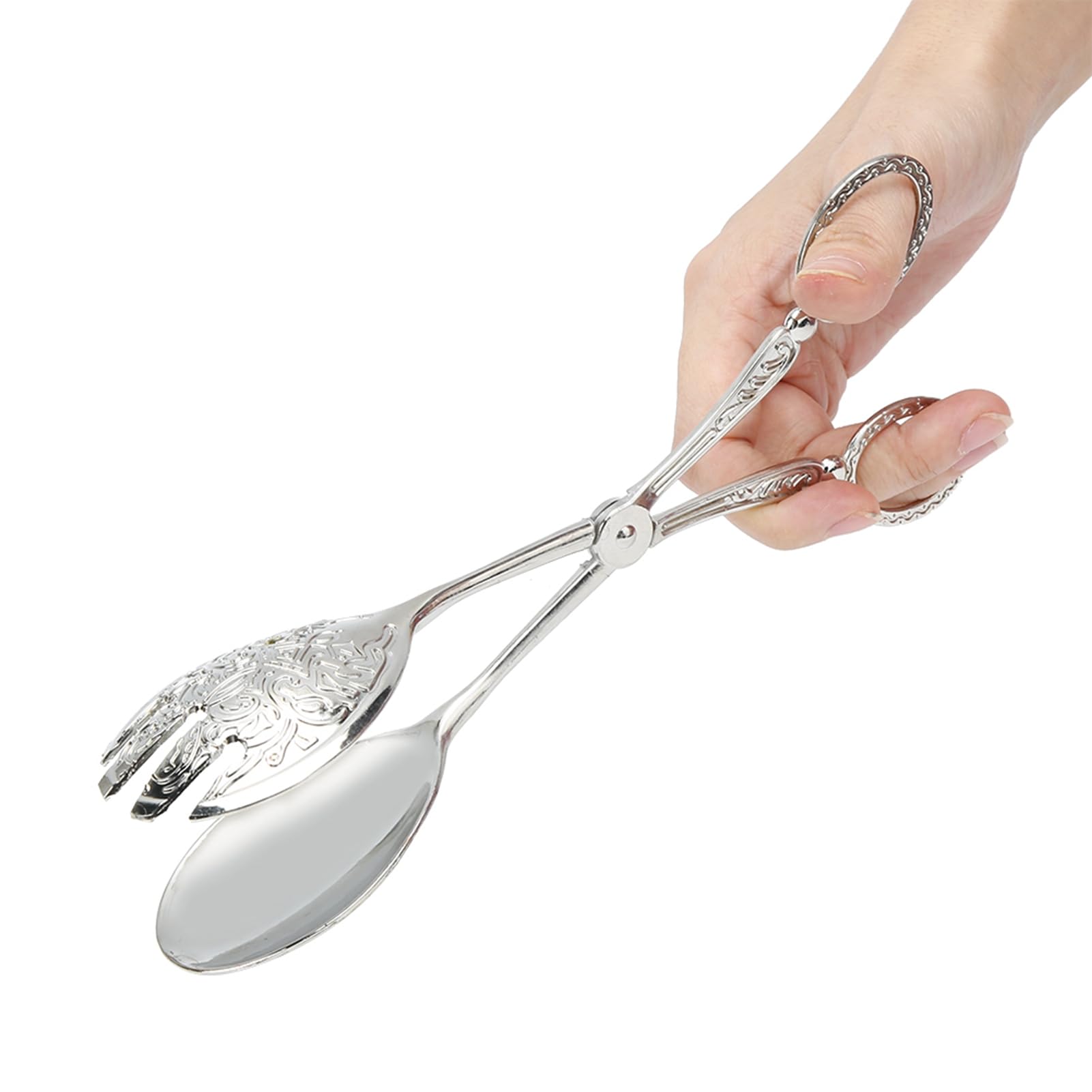 Cocoarm Clip para Alimentos, Herramienta de Cocina de Aleación de Zinc, Pinzas de Pan Multifuncionales para Hornear y Servir, 9,1 Pulgadas de Longitud (SILVER)