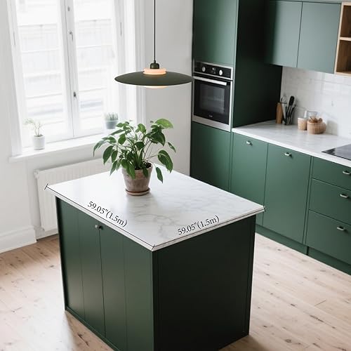 Miniatura 3 de TeHenoo Lámparas colgantes de mediados de siglo, pantalla verde oscuro, cristal blanco leche, iluminación colgante grande moderna ajustable para