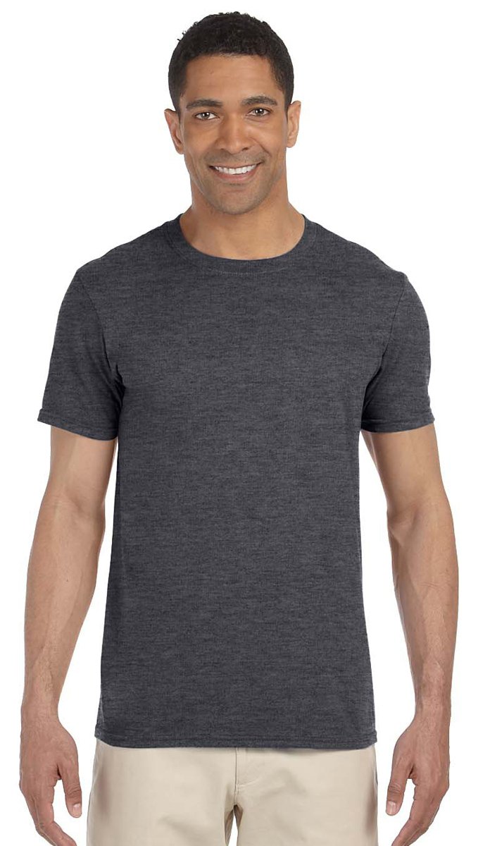 Gildan Men's Small,Dark Heather Short Sleeve Soft-Style™ T-Shirt (S) (Dark Heather)